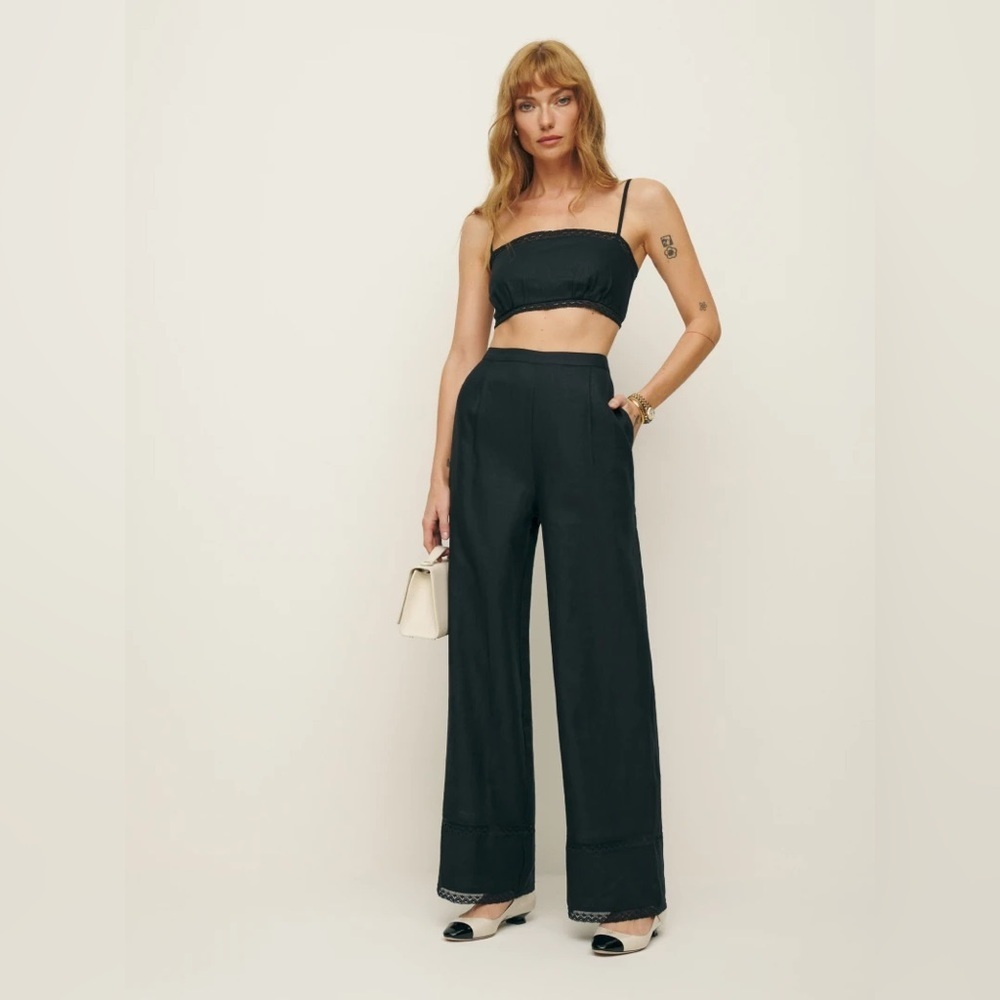 Reformation Black Wide Leg Pants